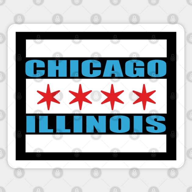 Chicago Illinois Design, Second City,  Visiting Chicago, Chicago Shirt with Chicago Stars, Love Chicago, Going to Chicago Sticker by penandinkdesign@hotmail.com